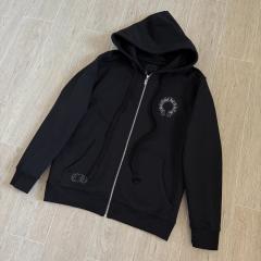 1:1 Top Quality CH USA Gothic Letter Black Full Zip Hoodie