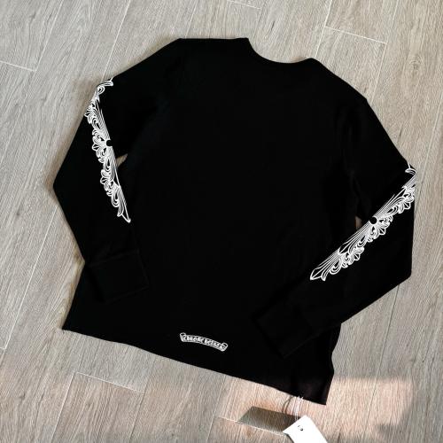 1:1 Quality CH Black Floral Sleeve Horseshoe Waffle Long Sleeve Thermal T-Shirt