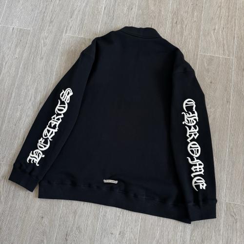 1:1 Top Quality CH Vertical CH Gothic Embroidery Black Quarter Zip Sweatshirt