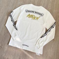1:1 quality CH Aspen Yellow Letter White Sleeve Floral Long Sleeve Pocket T-Shirt