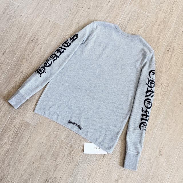 1:1 Quality CH Vertical Gothic Word Waffle Thermal Long Sleeve T-Shirt