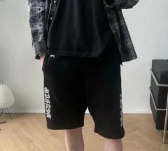 1:1 quality CH Vertical Gothic Letter Black Sweat Shorts