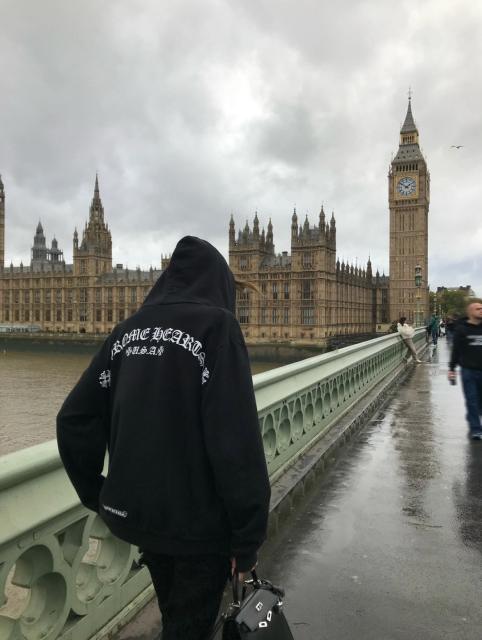 1:1 Top Quality CH USA Gothic Letter Black Full Zip Hoodie