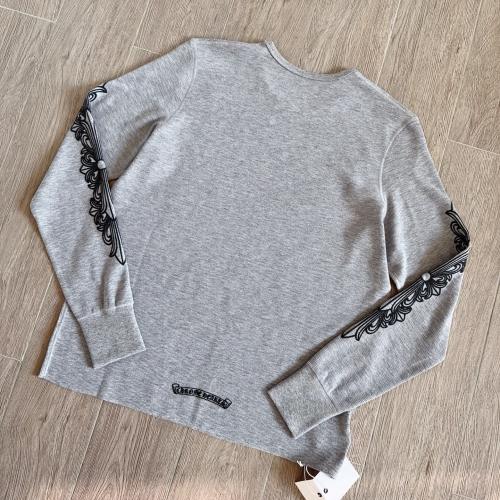 1:1 Quality CH Black Floral Sleeve Horseshoe Waffle Long Sleeve Thermal T-Shirt