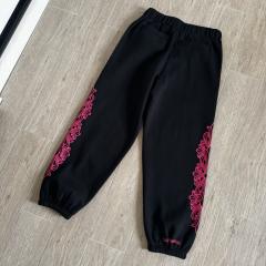 1:1 quality CH Hot Pink Floral Cross Black Jogger Sweatpants