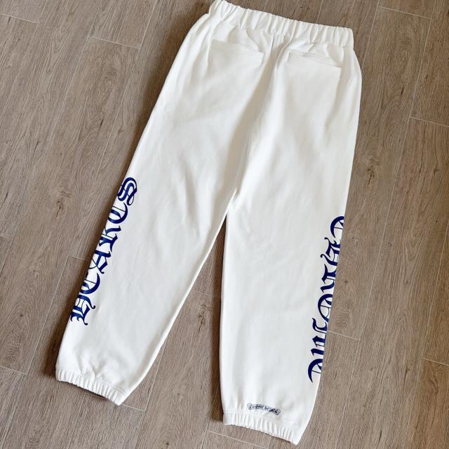 1:1 quality CH Blue Vertical Gothic Letter White Jogger Sweatpants