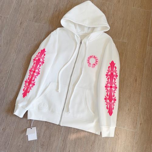 1:1 Top Quality Vertical Gothic Letter White Full Zip Hoodie