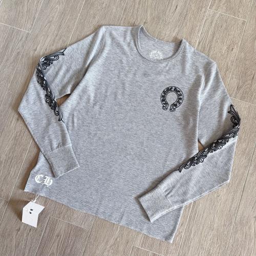 1:1 Quality CH Black Floral Sleeve Horseshoe Waffle Long Sleeve Thermal T-Shirt