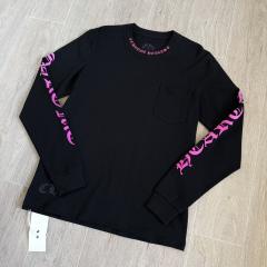1:1 Quality CH Rose Sanskrit Letters Printed on Neck Arm Sleeve Long Sleeve T-Shirt