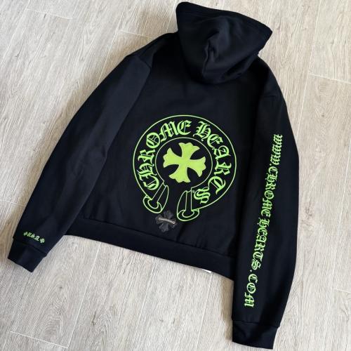 1:1 Top Quality CH Neon Green Horseshoe Cross Black Pullover Hoodie