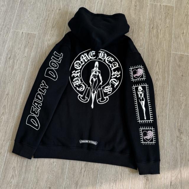 1:1 Top Quality CH Deadly Doll Pink Pin-Up Girl Full Zip Hoodie