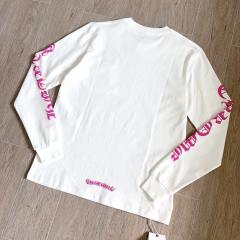 1:1 quality CH Rose Sanskrit Letters Printed on Neck Arm Sleeve Long Sleeve T-Shirt