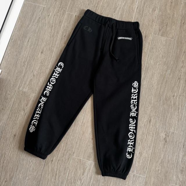 1:1 quality CH Side Gothic Letter Black Jogger Sweatpants
