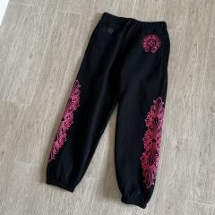 1:1 quality CH Hot Pink Floral Cross Black Jogger Sweatpants