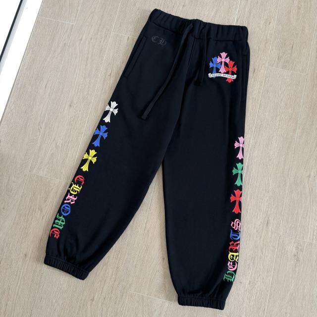 1:1 quality CH Multicolor Vertical Cross Black Jogger Sweatpants