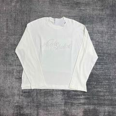 Large Script Embroidery Oversized Long Sleeve Tee