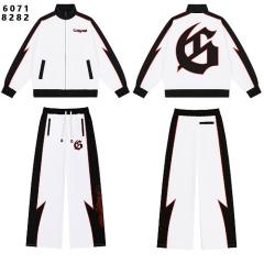 Godspeed White Black Lightning G Logo Zip Tracksuit Set