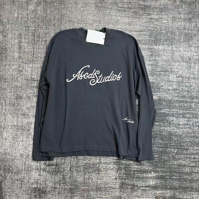 Large Script Embroidery Oversized Long Sleeve Tee