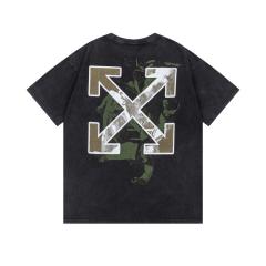OW Vintage Washed Religious Figure Dual Border Arrow Short Sleeve T-shirt