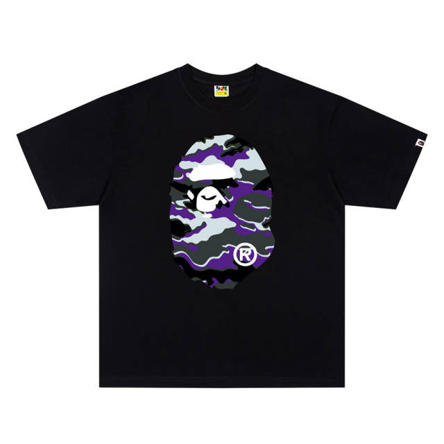 BAPE SS26 Glitch Camo Distorted Ape Head Graphic Short Sleeve T-shirt