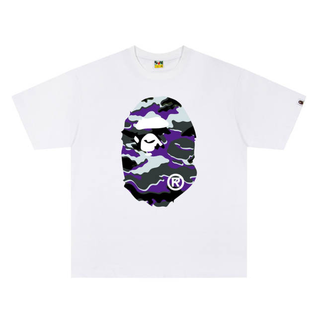 BAPE SS26 Glitch Camo Distorted Ape Head Graphic Short Sleeve T-shirt