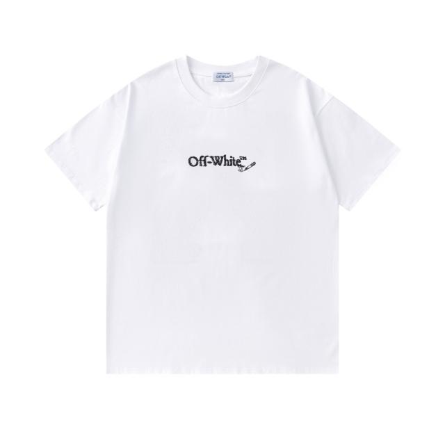 OW Sketch Scribble Line Arrow Dual Front Back Short Sleeve T-shirt