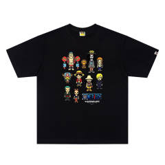 BAPE x One Piece Co-branded Full Crew Character Graphic Short Sleeve T-shirt