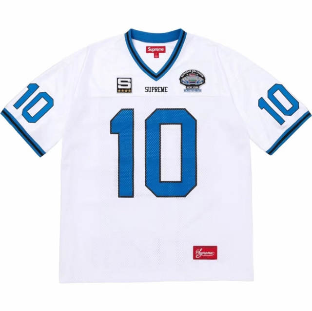 Suprem* SS26 Week1 Find God Rhinestone Patch Football Jersey
