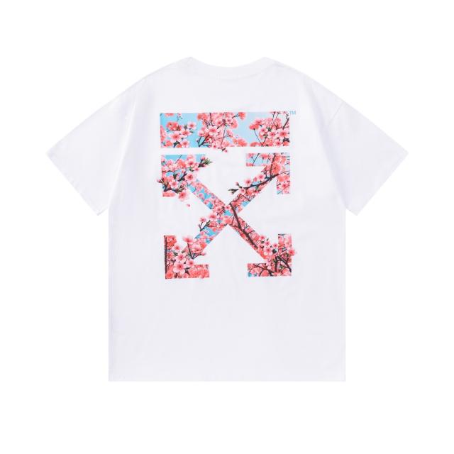 OW herry Blossom Arrow Dual Front Back Short Sleeve T-shirt