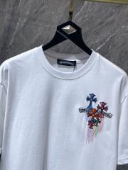 Chr0me Hearts Rainbow Multi Cross Embroidery Dual-Sided Short Sleeve T-shirt