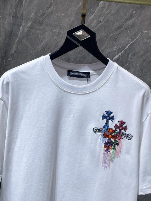 Chr0me Hearts Rainbow Multi Cross Embroidery Dual-Sided Short Sleeve T-shirt