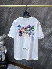Chr0me Hearts Rainbow Multi Cross Embroidery Dual-Sided Short Sleeve T-shirt