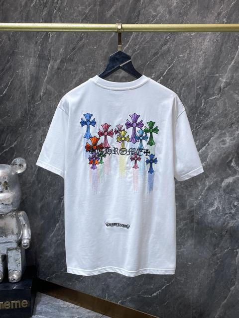 Chr0me Hearts Rainbow Multi Cross Embroidery Dual-Sided Short Sleeve T-shirt