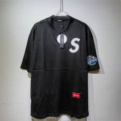 Suprem* FW24 Week1 S Logo Embroidered Patch Baseball Short Sleeve T-shirt