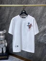 Chr0me Hearts Rainbow Multi Cross Embroidery Dual-Sided Short Sleeve T-shirt