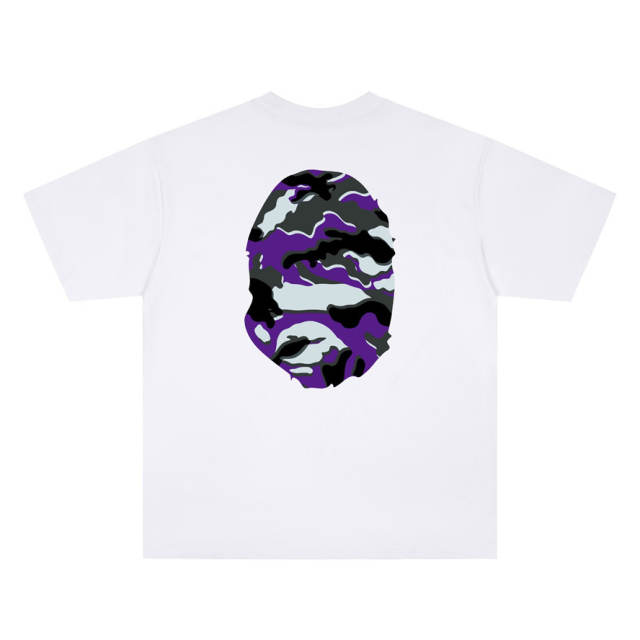 BAPE SS26 Glitch Camo Distorted Ape Head Graphic Short Sleeve T-shirt