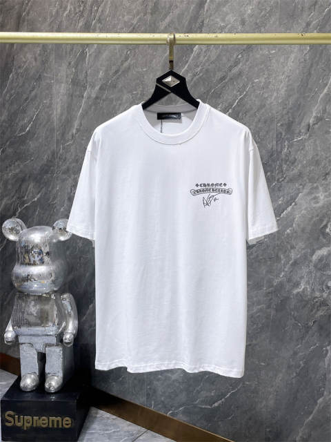 Chr0me Hearts Gold Horseshoe Cross Dual Print Short Sleeve T-shirt