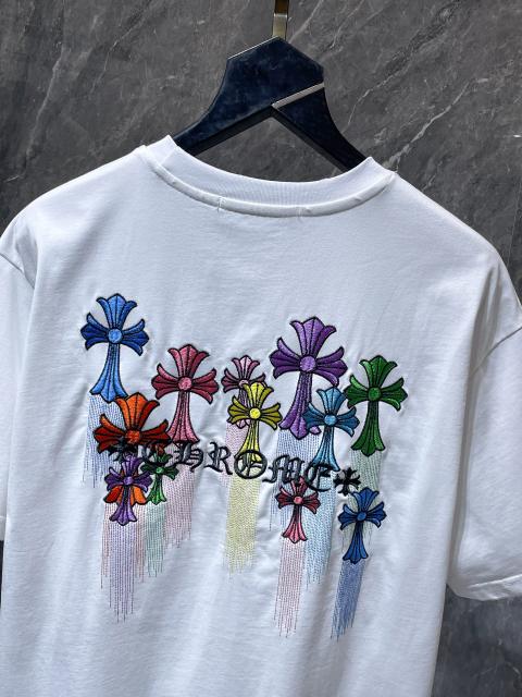 Chr0me Hearts Rainbow Multi Cross Embroidery Dual-Sided Short Sleeve T-shirt
