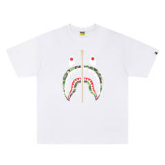 BAPE Classic Camo Zip Shark Mouth Graphic Short Sleeve T-shirt
