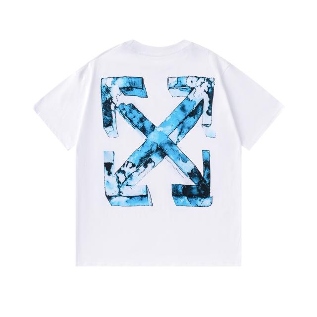 OW Watercolor Rock Texture Arrow Dual Front Back Short Sleeve T-shirt