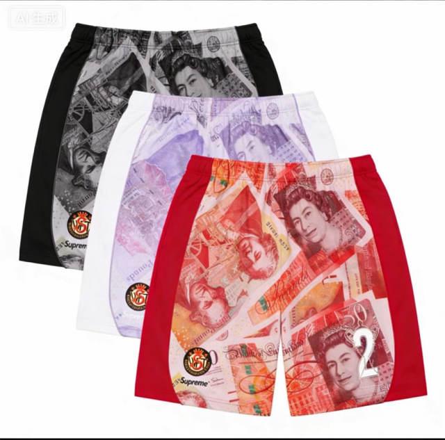 Suprem* FW25 Week14 Pound Sterling Full Print Football Shorts