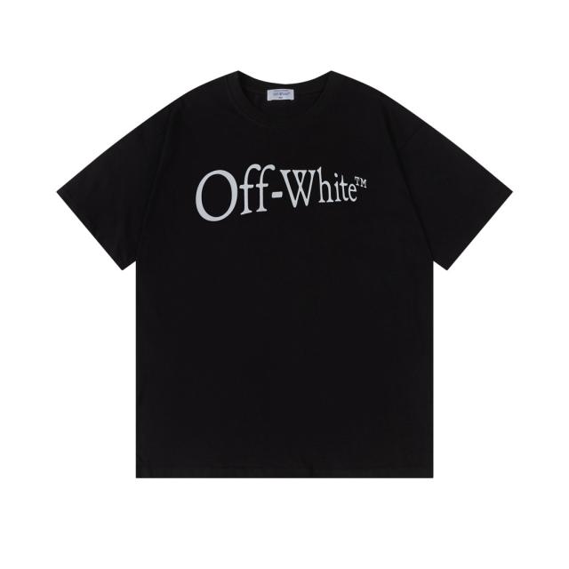 OW Classic Serif Logo Big Arrow Dual Print Short Sleeve T-shirt