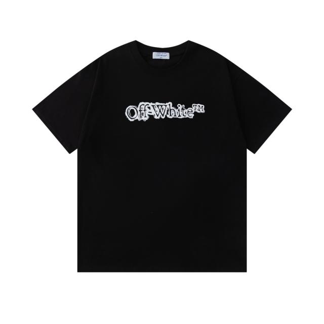 OW Watercolor Rock Texture Arrow Dual Front Back Short Sleeve T-shirt