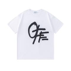 OW Graffiti Handwritten Logo Dual Front Back Short Sleeve T-shirt