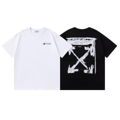 OW Brush Stroke Arrow Dual Print Short Sleeve T-shirt