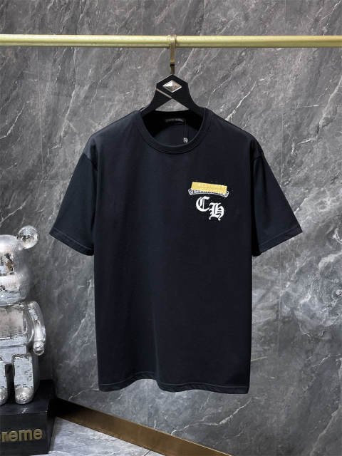 Chr0me Hearts Gold Horseshoe Cross Dual Print Short Sleeve T-shirt