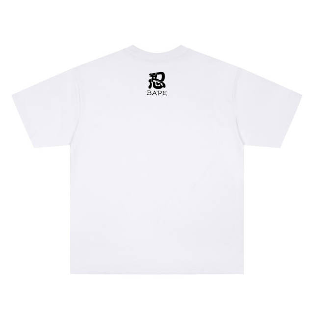 BAPE x Naruto Ninja Turtle Co-branded Script Ape Head Short Sleeve T-shirt