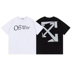 OW Classic Serif Logo Big Arrow Dual Print Short Sleeve T-shirt