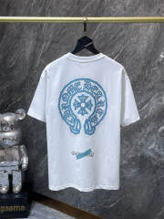 Chr0me Hearts Gold Horseshoe Cross Dual Print Short Sleeve T-shirt