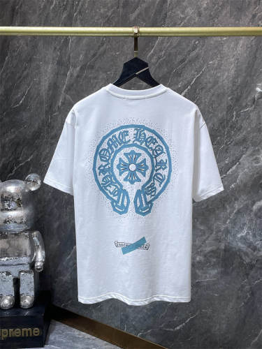 Chr0me Hearts Gold Horseshoe Cross Dual Print Short Sleeve T-shirt